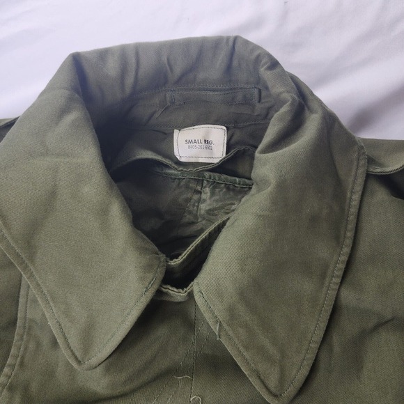 US Army Vietnam Long Overcoat Green Wool Liner Small 8405-261-6502 3rd Infantry - Picture 6 of 16